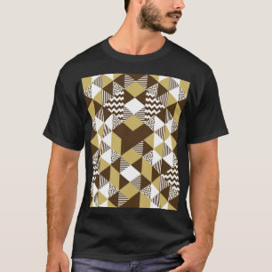 Camiseta Triângulo sem costura: moda geométrica do ouro.