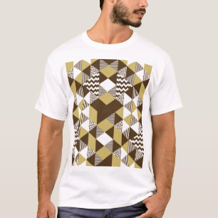 Camiseta Triângulo sem costura: moda geométrica do ouro.