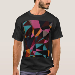 Camiseta Triângulos Coloridos Fundo Geométrico Abstrato.