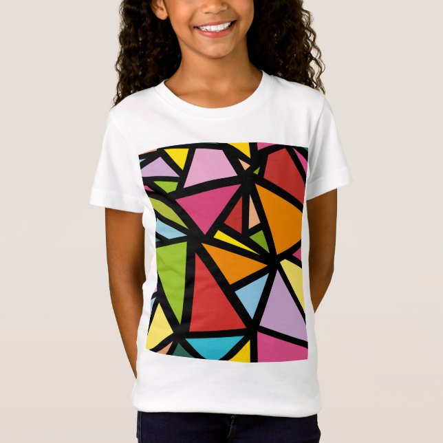Camiseta Triângulos coloridos padrão 3 (Frente)