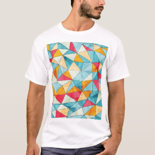 Camiseta Triângulos Coloridos: Padrão de Vintage Grunge