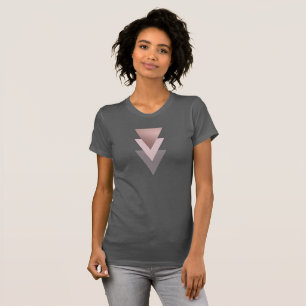 Camiseta triângulos geométricos cor-de-rosa claros