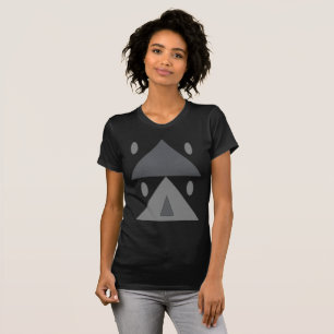 Camiseta Triângulos Geométricos de Padrões Ovais Cinzas Neg