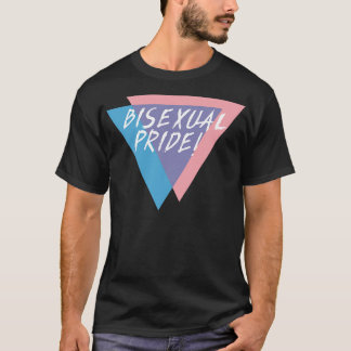 Camiseta Triângulos Vermelhos Púrpuros do Orgulho Bissexual