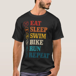 Camiseta Triathlet Repetir Triathlet Comer Natação de Sono