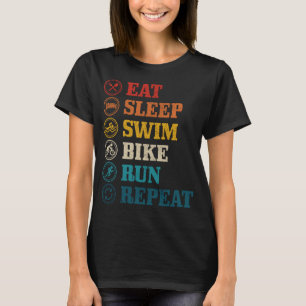 Camiseta Triathlet Repetir Triathlet Comer Natação de Sono