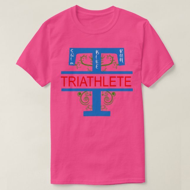 Camiseta Triathlete T Vines Natação Bike Run (Frente do Design)