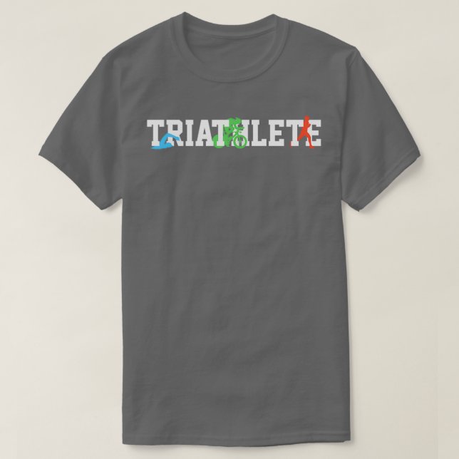 Camiseta Triathlon Correndo Nadando Bife (Frente do Design)