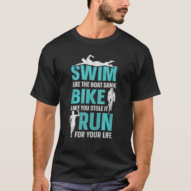 Camiseta Triathlon de natação Bike Run 1 (Frente)