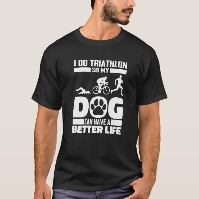 Camiseta Triathlon Dog Swimming - Cycling Running Triathlet (Frente)