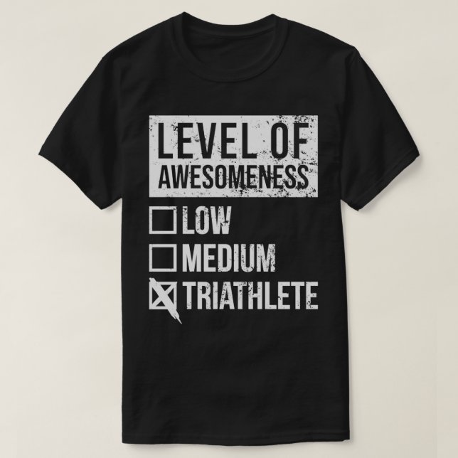 Camiseta Triathlon Engraçado Nível De Arte De Triathlon (Frente do Design)