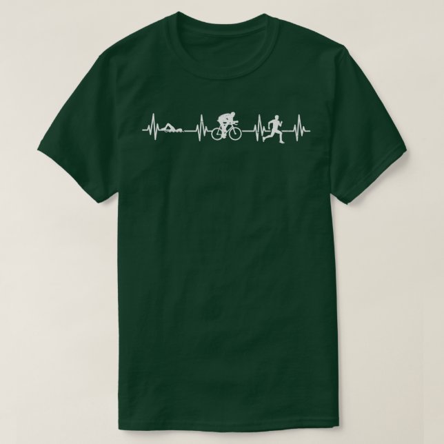 Camiseta Triathlon Heartbeat Triathlon Gift Idea Triathlon (Frente do Design)