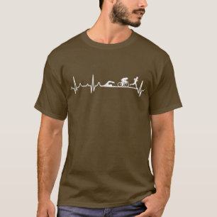 Camiseta Triathlon Heartbeat Triathlon Gift Para PaiMãeCria