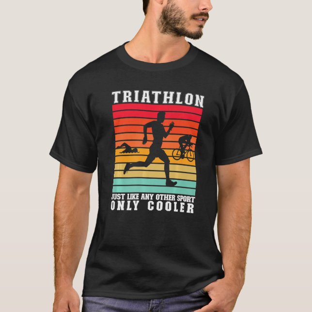 Camiseta Triathlon Men Triathletes Natação Bike Run Prem (Frente)