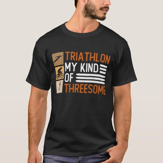 Camiseta Triathlon, Meu Tipo De Ameaça - Triathlon (Frente)