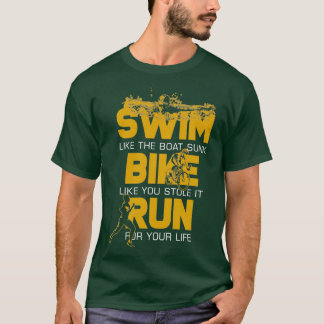 Camiseta Triathlon nadando correndo