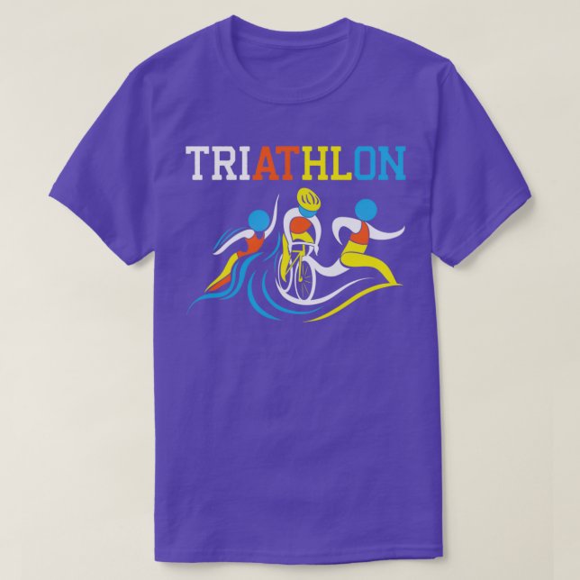 Camiseta Triathlon Triathlon Triathlon Run Bicycle Ride (Frente do Design)