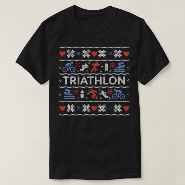 Camiseta Triathlon Ugly Christmas Sweater Jumper (Frente do Design)