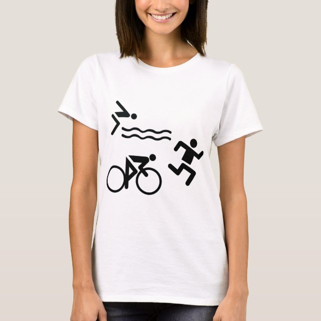 Camiseta Triatholon - ciclismo de funcionamento da natação (Frente)