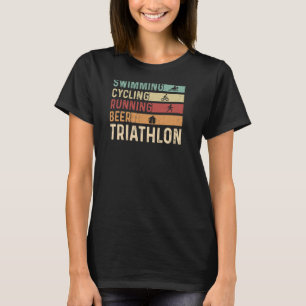 Camiseta Triatleta de Nadar Ciclografando Cerveja Corrente