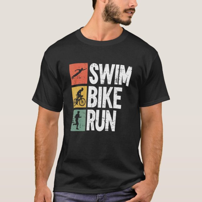 Camiseta Triatleta de Treinamento em natação Bike Run Triat (Frente)