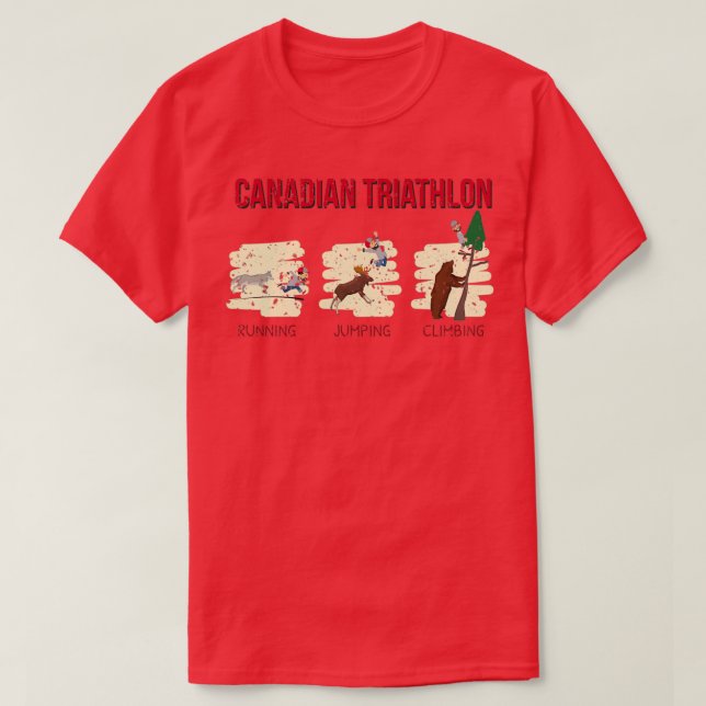 Camiseta Triatleta Funny Canadense Triathlon (Frente do Design)