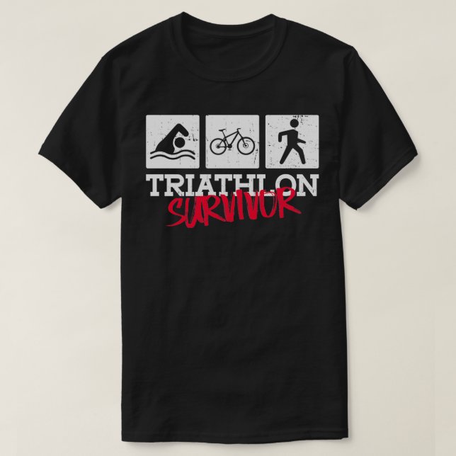 Camiseta Triatleta Triathlon Survivor Triathlon Training (Frente do Design)