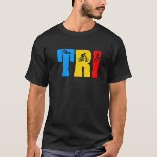 Camiseta Triatlo Cores Vintage Amor Para Correr Bicicleta &