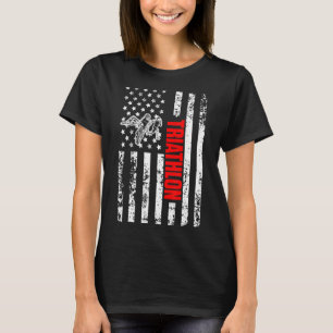 Camiseta Triatlo Patriótico dos Esportes de Bandeira Americ