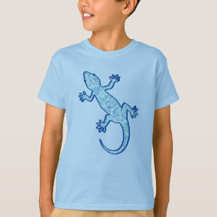 Camiseta Tribal batik Gecko - pasta azul denim