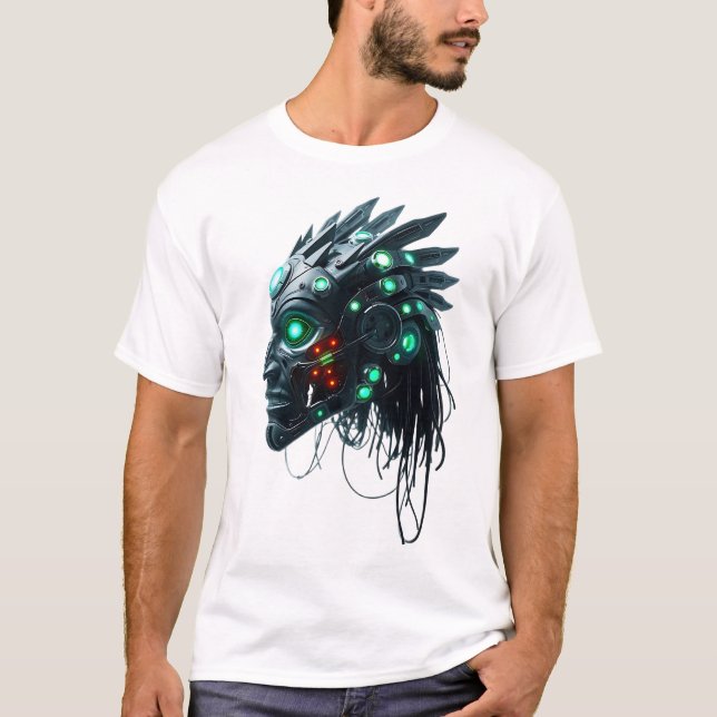 Camiseta Tribal Cyborg Face Floats (Frente)