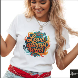 Camiseta Tribal Geometric Love Always Wins Mandala