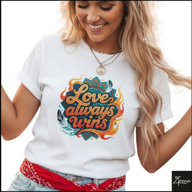 Camiseta Tribal Geometric Love Always Wins Mandala (Criador carregado)