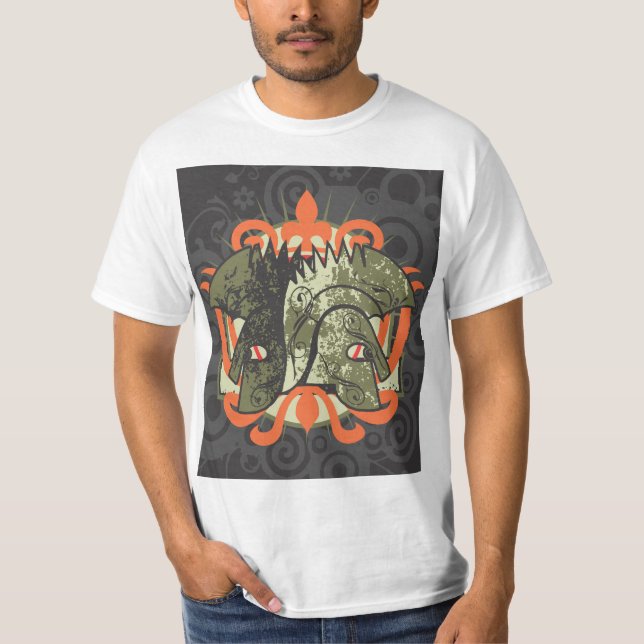 Camiseta  Tribal Mask with Orange Crown (Frente)