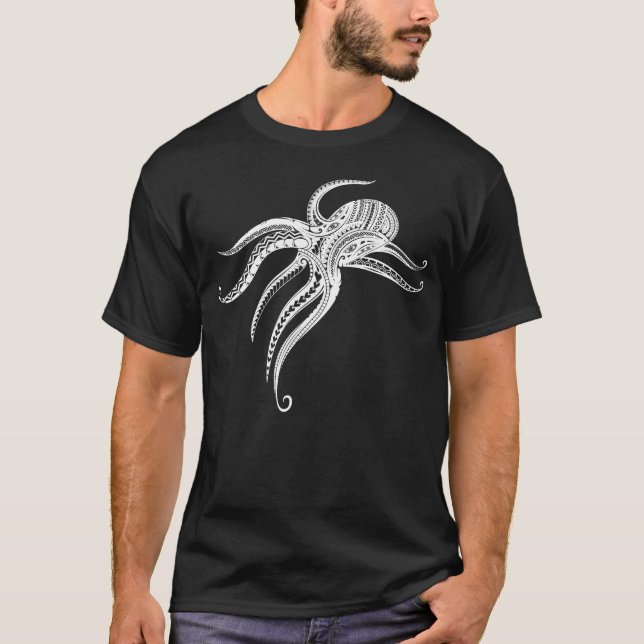 CAMISETA TRIBAL POLINÉSIO OCTOPUS (Frente)