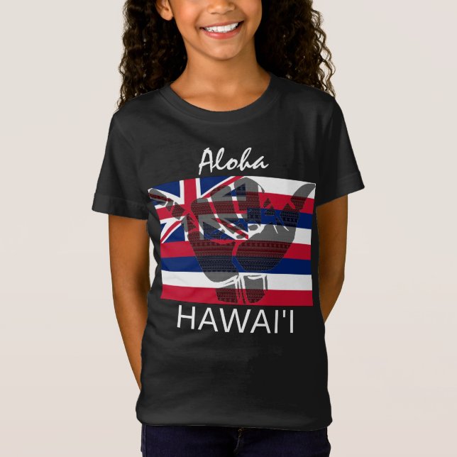 CAMISETA TRIBAL SHAKA (HANG LOOSE) HAWAII FLAG BG (Frente)