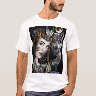 Camiseta "Tribal Spirit Wolf & Warrior Queen T-Shirt – Bold