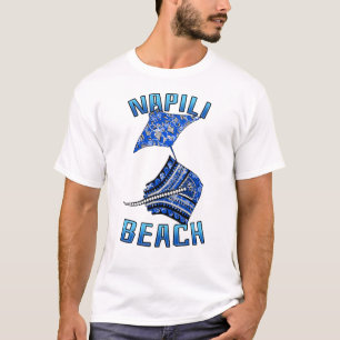 Camiseta Tribal Stingray de Vacinação de Napili Beach Hawai