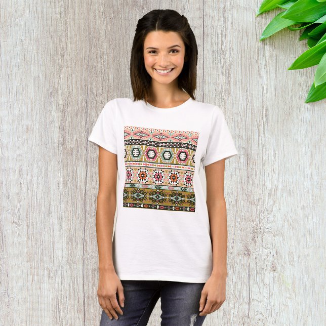 Camiseta Tribal Tribal Aztec Pattern Boho Geométrico (Criador carregado)