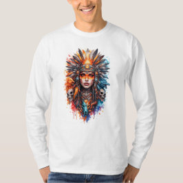 Camiseta Tribal Warrior Queen Art – Fantasy Headdress Skull