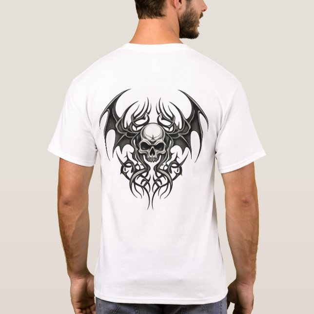 Camiseta Tribal Warrior Skull Crest (Verso)