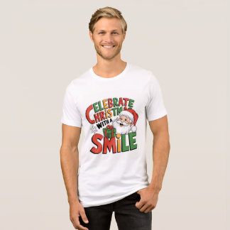Camiseta TriBlen de Natal Sorriso do Papai Noel pa
