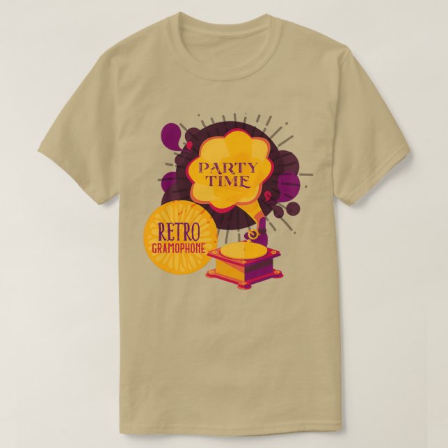 Camiseta Triblend de gramofones retrovisores (Frente do Design)