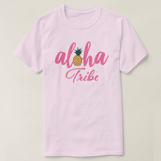 Camiseta Tribo Aloha Rosa (Frente do Design)