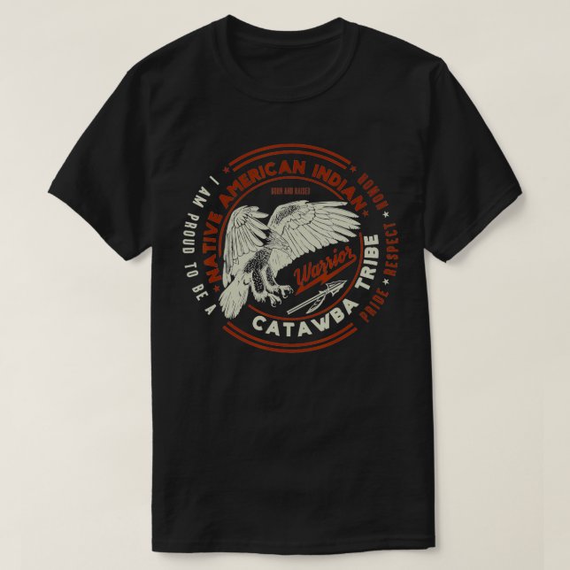Camiseta Tribo Catawba: Respeito do Orgulho Indiano Nativo  (Frente do Design)