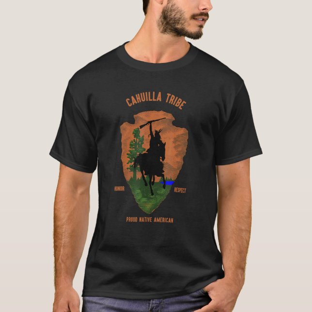 Camiseta Tribo de Cahuilla: Retro Ortod Índio Nativo Americ (Frente)