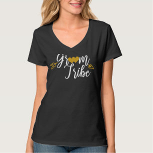 Camiseta Tribo de Coração do Noivo para Engajamento e Festa