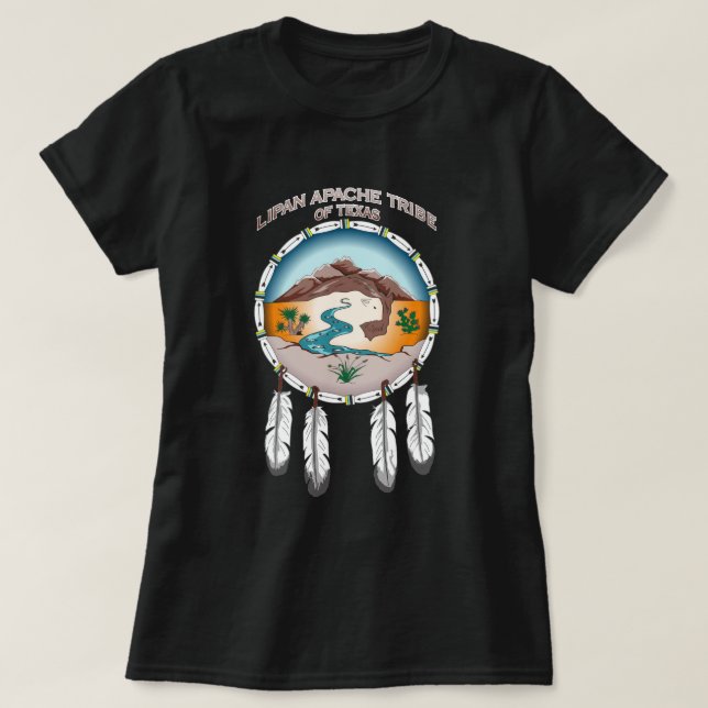 Camiseta Tribo de Lipan Apache do TShirt escuro básico das (Frente do Design)