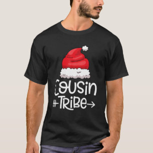 Camiseta Tribo de Primos Natal Chapéu do Papai Noel Natal C