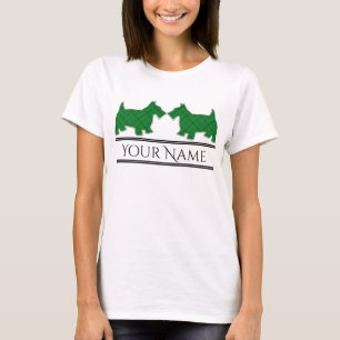 Camiseta Tribo Escocês de Mar Clan Tartan Scottie Dogs